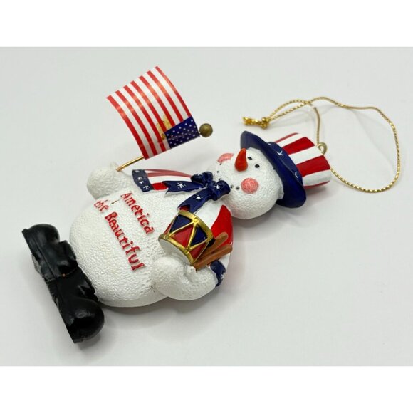 Kurt S Adler Patriotic Snowman Christmas Ornament America the Beautiful KSA Inc - Picture 4 of 6